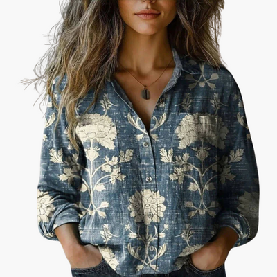 Birgit | Bedruckte Vintage-Bluse
