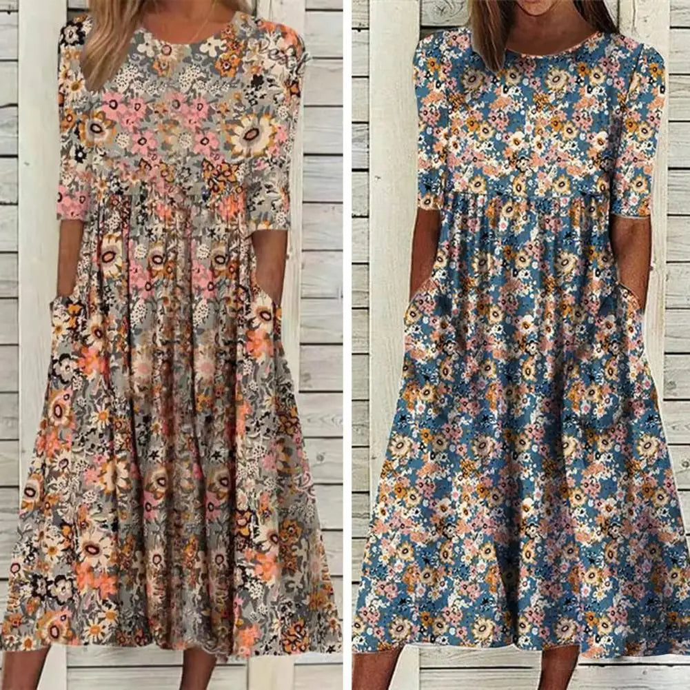 Linnea - Boho Casual Midi Kleid