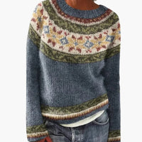 Miriam | Retro-Pullover – Grau / Sterne