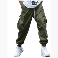 Herren-Cargo-Joggerhose mit Kordelzug und elastischen Bündchen – Armee Grün