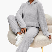 Teddy Hoodie Loungewear für Damen – Grau