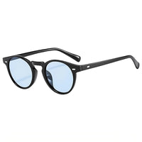 Unisex Zeitlos Rund Stil Sonnenbrille | Klassisch – Hellblau