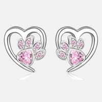 LIVIA – Elegante Herz- und Pfoten-Ohrringe mit funkelndem Zirkonia für einen Blickfang – Rosa