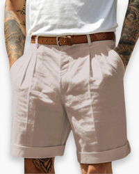 Herren Klassisch Gefaltete Shorts | Komfortabel – Beige