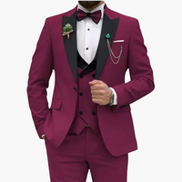 Stylisher Slim Fit Anzug - moderner Look für Herren zur Hochzeit – Bordeaux