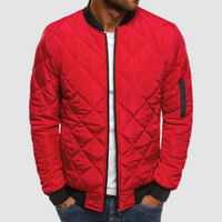 Herren Steppjacke Übergangsjacke | Leicht Gesteppt Klassisch – Rot
