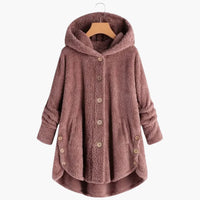 Damen jacke mit Kapuze und Knopfverschluss – Rosa