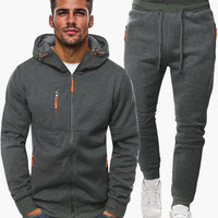 Slim-Fit Trainingsanzug für Herren – Dunkelgrau