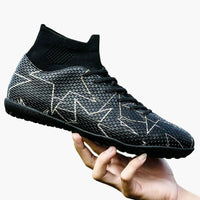 Herren-Fußball schuhe mit Schnürverschluss und strukturierter Sohle – Schwarz