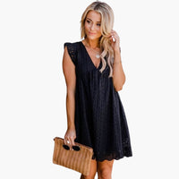 Sommerkleid Damen - Freizeitkleid mit praktischen Taschen – Schwarz