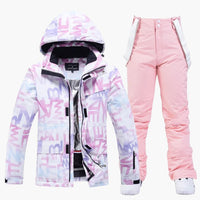 Zweiteiliger Skianzug für Damen – Lila / Rosa
