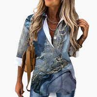 Casual Bluse für Damen mit Blumenmuster - Locker & Elegant – Dunkelgrau