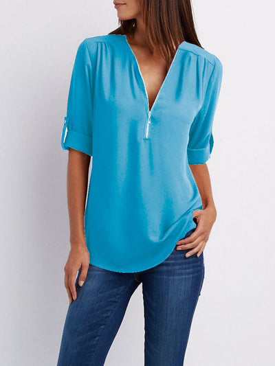 Langärmelige Lockere Bluse