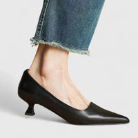 Pauline | Damen Pumps Spitz Niedriger Absatz Elegant Klassisch Komfort – Schwarz