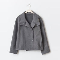 Damen-Mantel mit doppelreihem aufbau | klassischer stil – Dunkelgrau