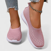 Lara | Damen Strick Ballerinas Slip-On Leicht Komfort Alltag Modern – Rosa