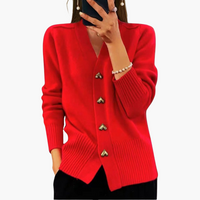 Elina | Elegante Strickjacke – Rot