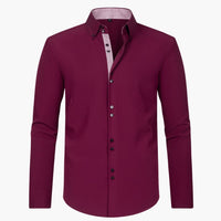 Marcel | Herrenhemd mit stilvollem Button-up – Bordeaux