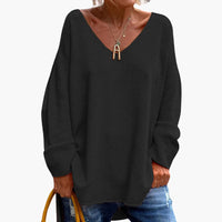 Verena | Oversized Langarmshirt – Schwarz
