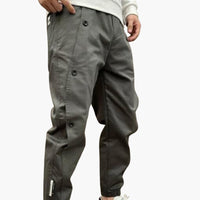 Herren Sommerhose mit Knopfleiste und elastischen Bündchen – Grau