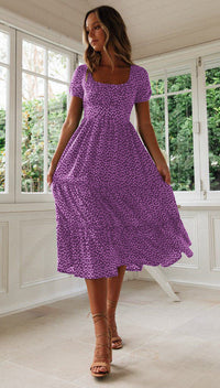 Boho Bequemes Kleid – Lila