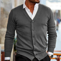Strickjacke Mit Knöpfen Für Herren | Casual Cardigan Stil – Grau