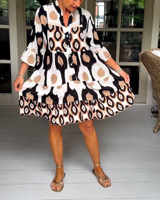 Ovida - Elegantes bedrucktes Kleid