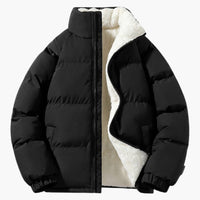 Romy | Wattierte Pufferjacke – Schwarz