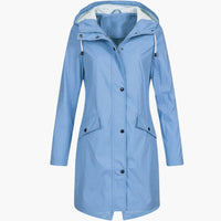 Kapuzierter Parka mit Taschen für Damen – Blau