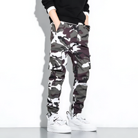 Jonas | Camo Cargo Hose Herren Komfort Fit – Weiß