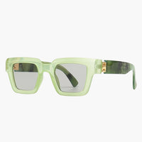 Damen Sonnenbrille mit eckigem Rahmen und UV400 Schutz – Grüngrau