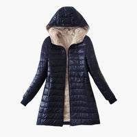 Damen Winter jacke mit Kapuze und Reißverschluss – Marine