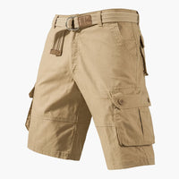 Cargoshorts mit Gürtel und Taschen - für Herren im Freizeitstil – Khaki