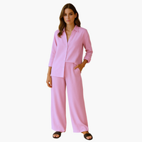 Nora | 2-teiliges Set aus Hemd und Hose – Rosa