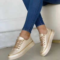 Pauline | Damen Plattform Sneaker Schnürung Trend Modern Urban Komfort – Gold