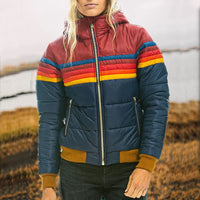 Martha - Warme Kapuzenjacke mit Regenbogenmuster – Dunkelblau
