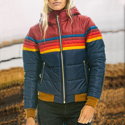 Martha - Warme Kapuzenjacke mit Regenbogenmuster