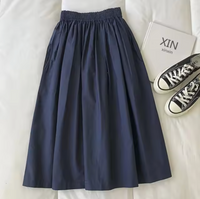 Martina – Weiter Rock mit hoher Taille – Marine