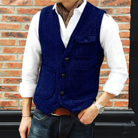 Matthew - Modischer Tweedmantel – Blau