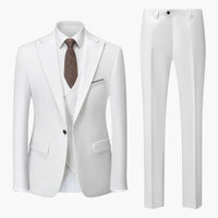 Eleganter Slim Fit Anzug - Herren 3-teilig für Business – Weiß