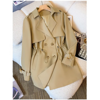 Taillierter Trenchcoat Mit Details Damen – Khaki