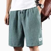 Herren Sommer Shorts mit Kordelzug und knielangem Schnitt – Grün
