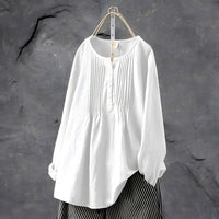 Dorothea - Stilvolle lockere Bluse – Weiß