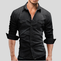 Jeanshemd für Herren – Modernes Denim Freizeithemd für den Sommer – Schwarz