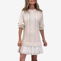 Trivora™ - Stilvolles & Warmes Strickkleid – Aprikose