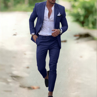 Ezra - Eleganter Anzug für Herren (Jacke + Hose) – Dunkelblau