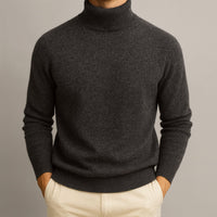 Markus | Pullover Herren hoher Kragen elegant & lässig – Schwarz