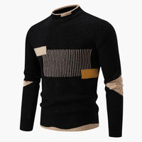 Pascal | Lässiger Strickpullover – Geometrisch Schwarz