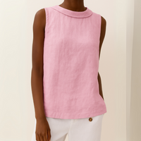 Serenity | Rollkragen Ärmellos Top – Rosa