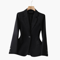 Taillierter Blazer für Damen - Einreihig & Elegant fürs Büro – Schwarz